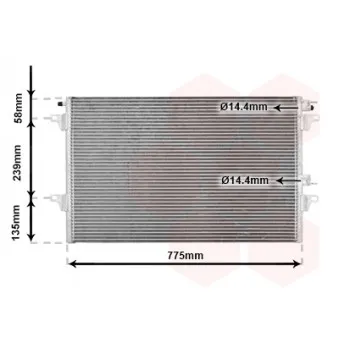 Condenseur, climatisation VAN WEZEL OEM 8200033733