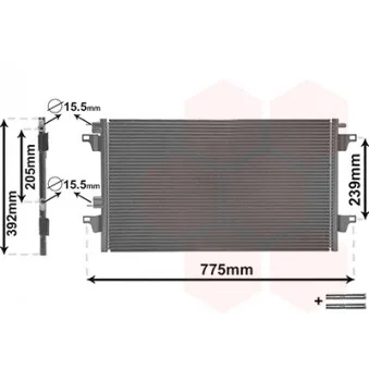 Condenseur, climatisation VAN WEZEL 43005366 pour RENAULT LAGUNA 2.0 DCI - 150cv