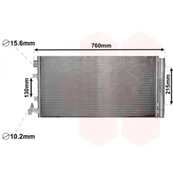 Condenseur, climatisation VAN WEZEL 43005449 pour RENAULT MEGANE 1.5 DCI - 106cv