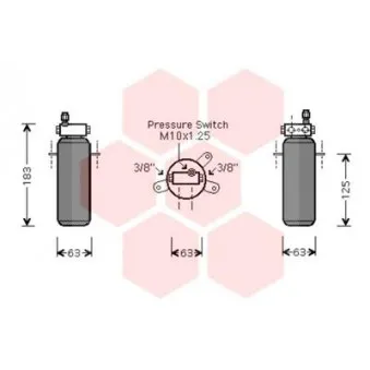 Filtre déshydratant, climatisation VAN WEZEL 4300D337