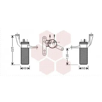 Filtre déshydratant, climatisation VAN WEZEL 4300D442 pour SCANIA P,G,R,T - series 1.5 dCi - 68cv