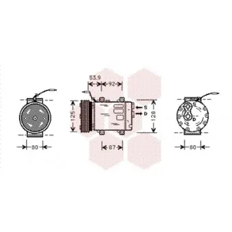 Compresseur, climatisation VAN WEZEL 4300K073
