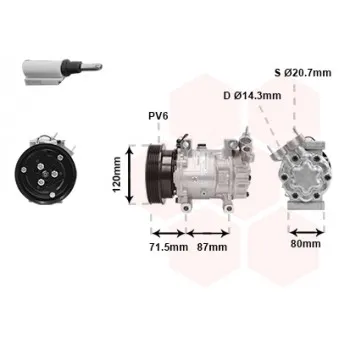 VAN WEZEL 4300K281 - Compresseur, climatisation