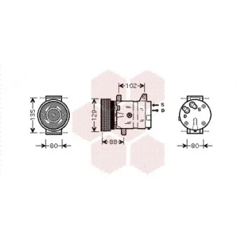 Compresseur, climatisation VAN WEZEL OEM 7700103536