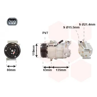 Compresseur, climatisation VAN WEZEL OEM 8200454172