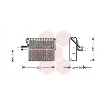 Évaporateur climatisation VAN WEZEL 4300V004