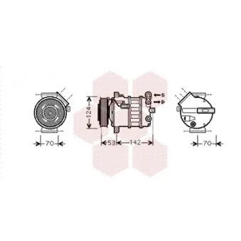Compresseur, climatisation VAN WEZEL OEM 12756725