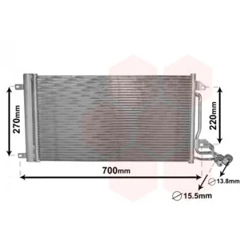 Condenseur, climatisation VAN WEZEL 49005038 pour VOLKSWAGEN POLO 1.6 BiFuel - 82cv