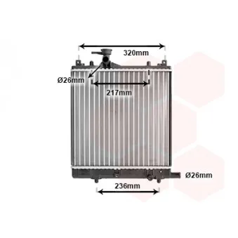 Radiateur, refroidissement du moteur VAN WEZEL 52002057