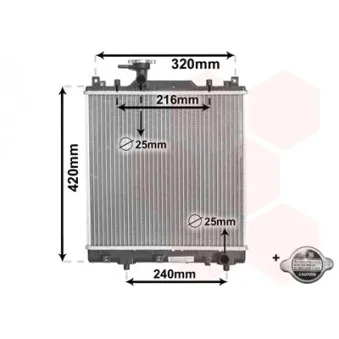 Radiateur, refroidissement du moteur VAN WEZEL 52002082