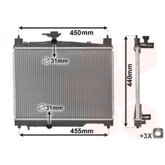 Radiateur, refroidissement du moteur VAN WEZEL OEM 1640023080
