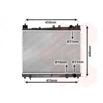 Radiateur, refroidissement du moteur VAN WEZEL OEM 1640021120