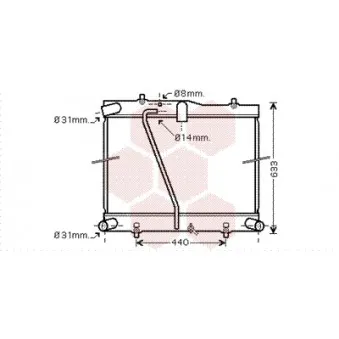 Radiateur, refroidissement du moteur VAN WEZEL 53002601