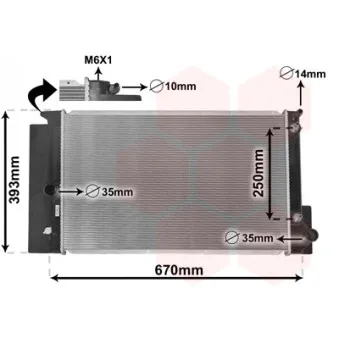 Radiateur, refroidissement du moteur VAN WEZEL OEM 164000t120