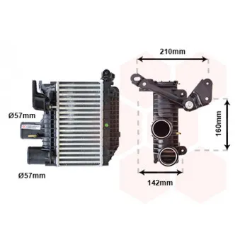 Intercooler, échangeur VAN WEZEL 53004365