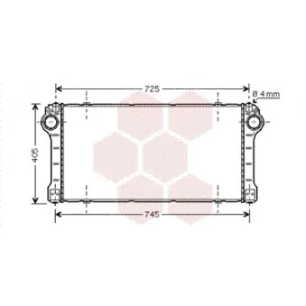 Intercooler, échangeur VAN WEZEL 53004565