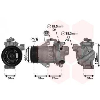 Compresseur, climatisation VAN WEZEL OEM 883100D232