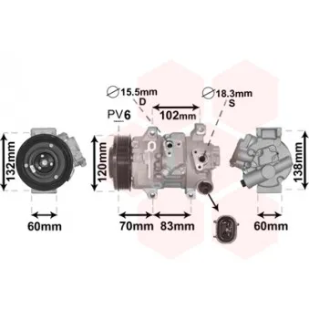 Compresseur, climatisation VAN WEZEL OEM 8831002370