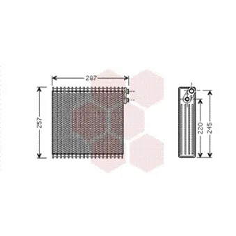 Évaporateur climatisation VAN WEZEL OEM 8850102060 Évaporateur climatisation VAN WEZEL OEM 8850102060