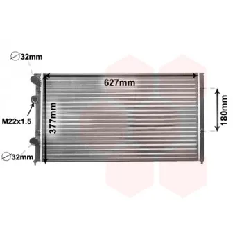 Radiateur, refroidissement du moteur VAN WEZEL 58002027 pour VOLKSWAGEN GOLF 2.9 VR6 Syncro - 190cv