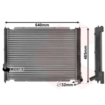 Radiateur, refroidissement du moteur VAN WEZEL 58002034 pour VOLKSWAGEN TRANSPORTER - COMBI 1.6 D - 50cv
