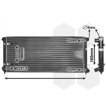 Radiateur, refroidissement du moteur VAN WEZEL 58002041 pour VOLKSWAGEN GOLF 1.6 TD - 80cv