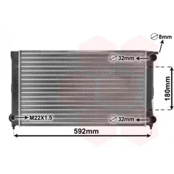 Radiateur, refroidissement du moteur VAN WEZEL 58002045 pour VOLKSWAGEN GOLF 1.8 - 111cv