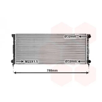 Radiateur, refroidissement du moteur VAN WEZEL 58002066 pour VOLKSWAGEN PASSAT 1.6 - 72cv