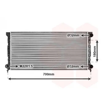 Radiateur, refroidissement du moteur VAN WEZEL 58002072 pour VOLKSWAGEN PASSAT 1.6 TD - 80cv