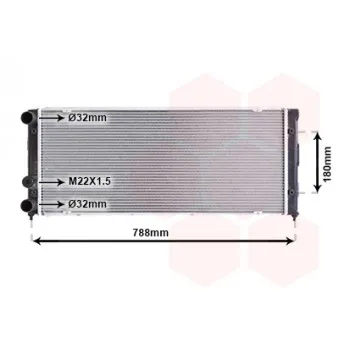Radiateur, refroidissement du moteur VAN WEZEL 58002079 pour VOLKSWAGEN PASSAT 1.6 TD - 80cv