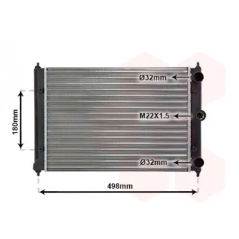 Radiateur, refroidissement du moteur VAN WEZEL 58002092 pour VOLKSWAGEN POLO 1.3 - 54cv