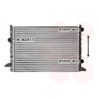 Radiateur, refroidissement du moteur VAN WEZEL 58002120 pour VOLKSWAGEN PASSAT 1.9 TDI - 90cv