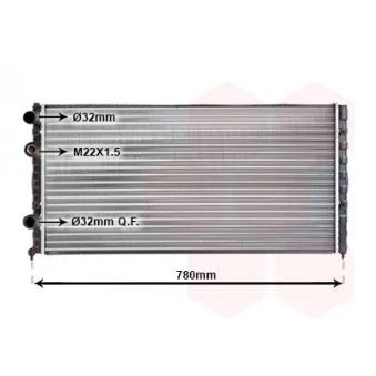 Radiateur, refroidissement du moteur VAN WEZEL 58002122 pour VOLKSWAGEN PASSAT 2.0 - 116cv
