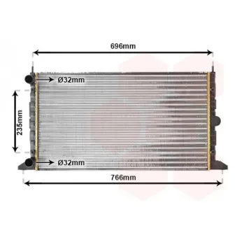 Radiateur, refroidissement du moteur VAN WEZEL OEM 7M0121253K