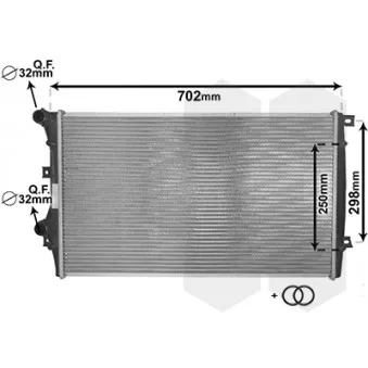 Radiateur, refroidissement du moteur VAN WEZEL 58002206 pour VOLKSWAGEN GOLF 1.8 TSI - 160cv