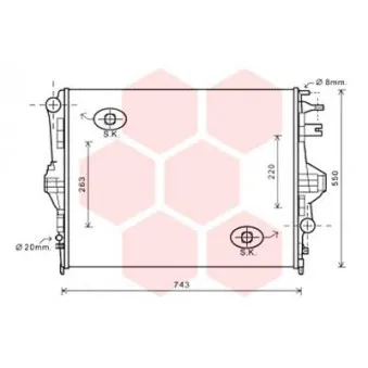 Radiateur, refroidissement du moteur VAN WEZEL 58002320