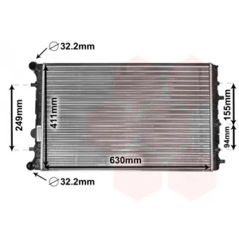 Radiateur, refroidissement du moteur VAN WEZEL OEM 5Z0121253D Radiateur, refroidissement du moteur VAN WEZEL OEM 5Z0121253D