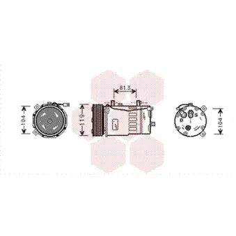 Compresseur, climatisation VAN WEZEL OEM 7M0820803S