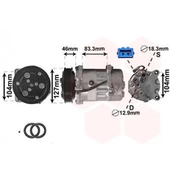 Compresseur, climatisation VAN WEZEL OEM 7D0820805C