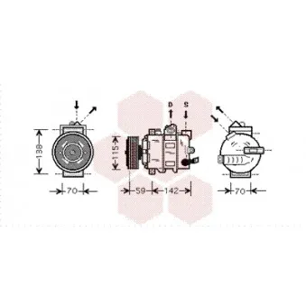 Compresseur, climatisation VAN WEZEL OEM 2e0820803a