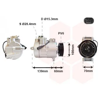 Compresseur, climatisation VAN WEZEL OEM 7E0820803F