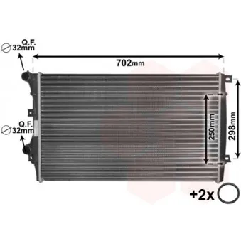 Radiateur, refroidissement du moteur VAN WEZEL 58012206 pour VOLKSWAGEN GOLF 1.8 TSI - 160cv