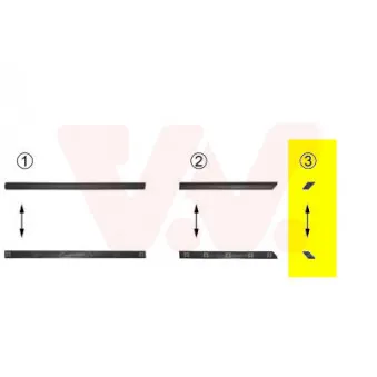 Baguette et bande protectrice, panneau latérale arrière droit VAN WEZEL [5880430]