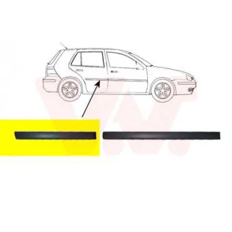 Baguette et bande protectrice, porte arrière droit VAN WEZEL [5888426]