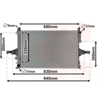 Radiateur, refroidissement du moteur VAN WEZEL 59002115