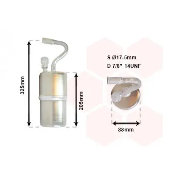Filtre déshydratant, climatisation VAN WEZEL OEM 9187629