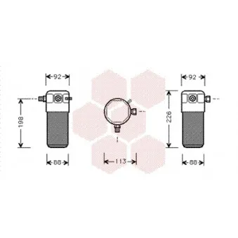 Filtre déshydratant, climatisation VAN WEZEL 5900D105