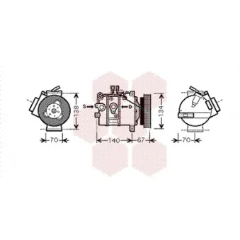 Compresseur, climatisation VAN WEZEL OEM 36002422