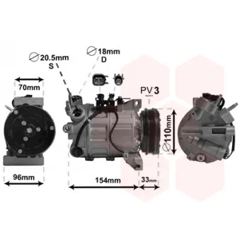 Compresseur, climatisation VAN WEZEL OEM 36002104