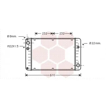 Radiateur, refroidissement du moteur VAN WEZEL 74002004